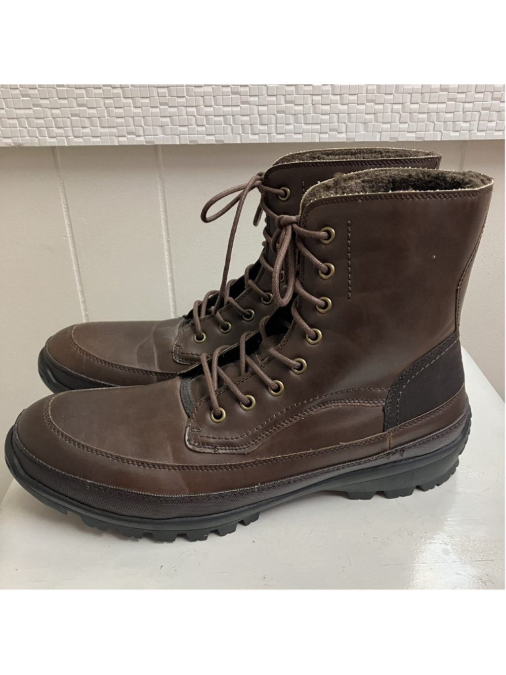 NEW $168 Unlisted Imagi-Nation Mens Mid-calf Winter Boots Kenneth Cole 10M Brown